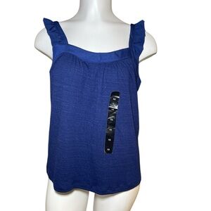 Banana Republic Factory Royal Blue Ruffle Tank Top sz XS